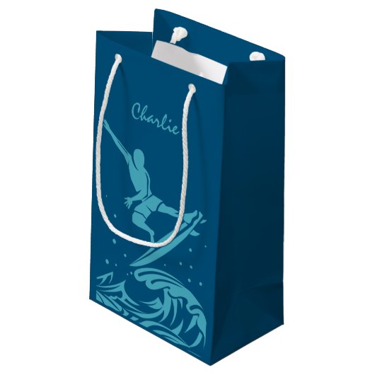 Individuelle Name- und Farbensack Kleine Geschenktüte (Rückseite Schrägansicht)