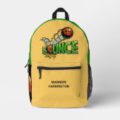 Individuelle Name- und Farbenspiel Basketball Bedruckter Rucksack (Vorderseite)