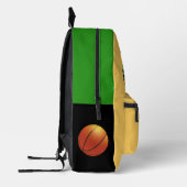 Individuelle Name- und Farbenspiel Basketball Bedruckter Rucksack (Links)