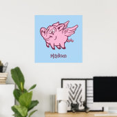 Individuelle Name- und Farbfliege Poster (Heimbüro)