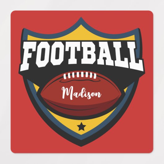 Individuelle Name- und Farbfußballlogo Etiketten (Design 1)