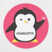 Individuelle Name und Farbpinguin Etiketten (Design 2)