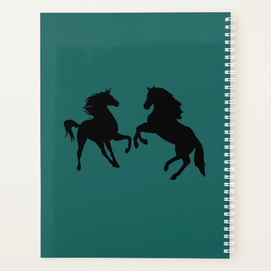 Individuelle Name- und Farbplaner mit Pferdepaar Planer (Rückseite)