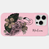 Individuelle Name und Farbrosa Flamingo Case-Mate iPhone Hülle (Rückseite (Horizontal))