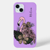 Individuelle Name und Farbrosa Flamingo Case-Mate iPhone Hülle (Rückseite)