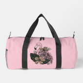 Individuelle Name und Farbrosa Flamingo Duffle Bag (Rückseite)