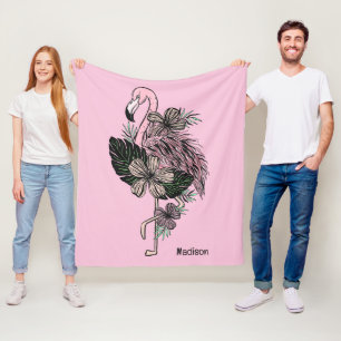 Individuelle Name und Farbrosa Flamingo Fleecedecke