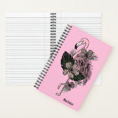 Individuelle Name und Farbrosa Flamingo Notizblock (Innen)
