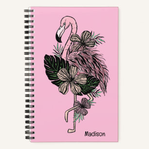 Individuelle Name und Farbrosa Flamingo Notizblock