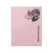 Individuelle Name und Farbrosa Flamingo Notizblock (Rotiert)
