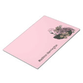 Individuelle Name und Farbrosa Flamingo Notizblock (angewinkelt)