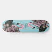 Individuelle Name und Farbrosa Flamingo Skateboard (Horizontal)