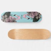 Individuelle Name und Farbrosa Flamingo Skateboard (Horizontal)