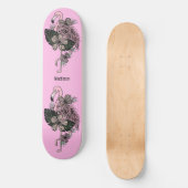 Individuelle Name und Farbrosa Flamingo Skateboard (Vorderseite)