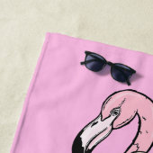 Individuelle Name und Farbrosa Flamingo Strandtuch (Beispiel)