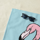 Individuelle Name und Farbrosa Flamingo Strandtuch (Beispiel)