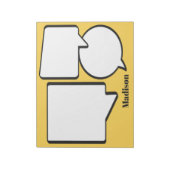 Individuelle Name- und Farbsprechblase Notizblock (Rotiert)