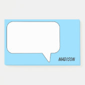 Individuelle Name- und Farbsprechblase Post-it Klebezettel (Vorderseite)