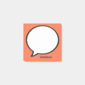 Individuelle Name- und Farbsprechblase Post-it Klebezettel (Vorderseite)