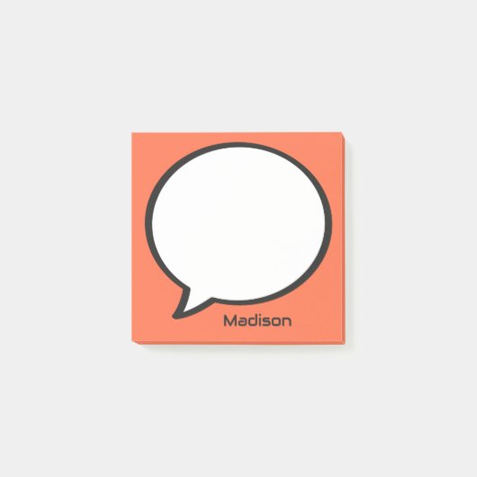 Individuelle Name- und Farbsprechblase Post-it Klebezettel (Vorderseite)