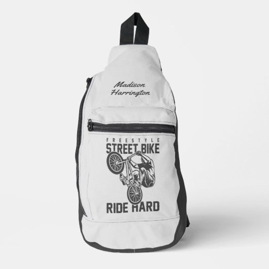 Individuelle Name- und Farbstraßenrad Crossbody Bag (Vorderseite)