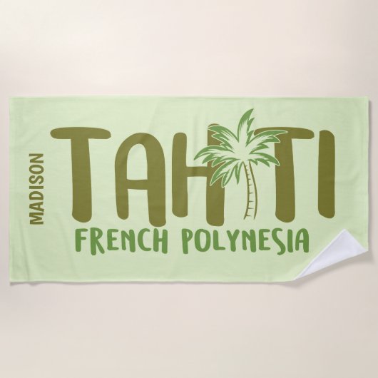 Individuelle Name- und Farbtahiti Strandtuch (Vorderseite)