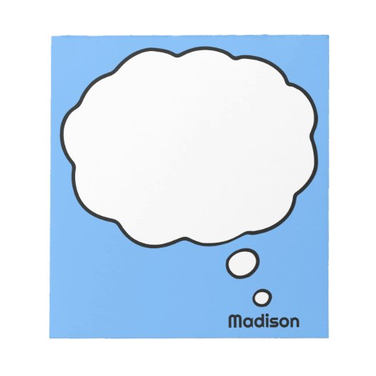 Individuelle Name- und Farbthemenblase Notizblock (Vorderseite)