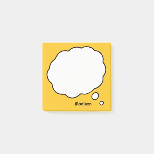 Individuelle Name- und Farbthemenblase Post-it Klebezettel (Vorderseite)