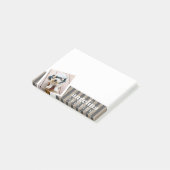 Individuelle Name und Foto des Preppy-Graustreifen Post-it Klebezettel (angewinkelt)