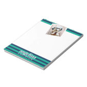 Individuelle Name und Foto mit bunten Streifen Notizblock (Rotiert)