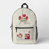 Individuelle Name und Foto Paris Frankreich Bedruckter Rucksack (Vorderseite)