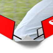 Individuelle Name und Foto Red Sports Poster (Ecke)