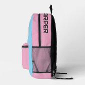Individuelle Name und Foto rosa BLAU Rucksack (Rechts)