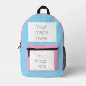 Individuelle Name und Foto rosa BLAU Rucksack (Vorderseite)