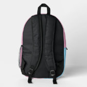 Individuelle Name und Foto rosa BLAU Rucksack (Rückseite)