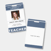 Individuelle Name und Foto Uni Lehrer ID Ausweis (Front & Back)