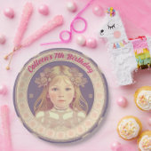 Individuelle Name- und Geburtstagsrundpapier-Telle Pappteller (Party)