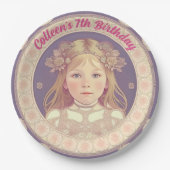 Individuelle Name- und Geburtstagsrundpapier-Telle Pappteller (Vorderseite)