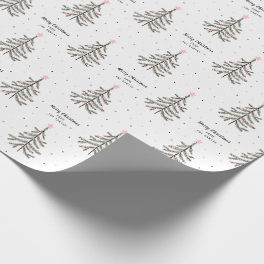 individuelle Name und Gruß Weihnachtswrapping Pape Geschenkpapier (Ecke)