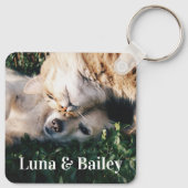 Individuelle Name und Haustiere Foto Schlüsselanhänger (Rückseite)