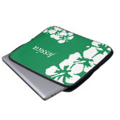 Individuelle Name und Hibisken Notebook-Sieb Laptopschutzhülle (Vorne Knopf)