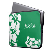Individuelle Name und Hibisken Notebook-Sieb Laptopschutzhülle (Vorderseite Links)