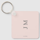 Individuelle Name und Initialen Minimalistisch kau Schlüsselanhänger (Vorderseite)