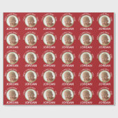 Individuelle Name und Jahr des ersten Weihnachtsju Geschenkpapier (Flach)