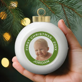 Individuelle Name und Jahr des ersten Weihnachtsju Keramik Kugel-Ornament