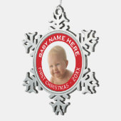 Individuelle Name und Jahr des ersten Weihnachtsju Schneeflocken Zinn-Ornament (Rechts)