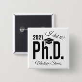 Individuelle Name und Jahr Doktortitel Button (Vorne & Hinten)