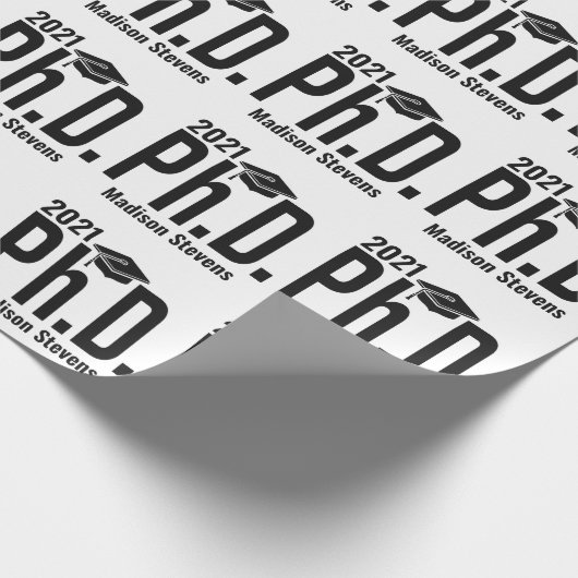 individuelle Name und Jahr Doktortitel Geschenkpapier (Ecke)