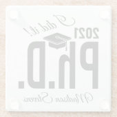 individuelle Name und Jahr Doktortitel Glasuntersetzer (Rückseite)