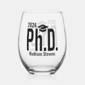 Individuelle Name und Jahr Doktortitel Weinglas Ohne Stiel (Rückseite)
